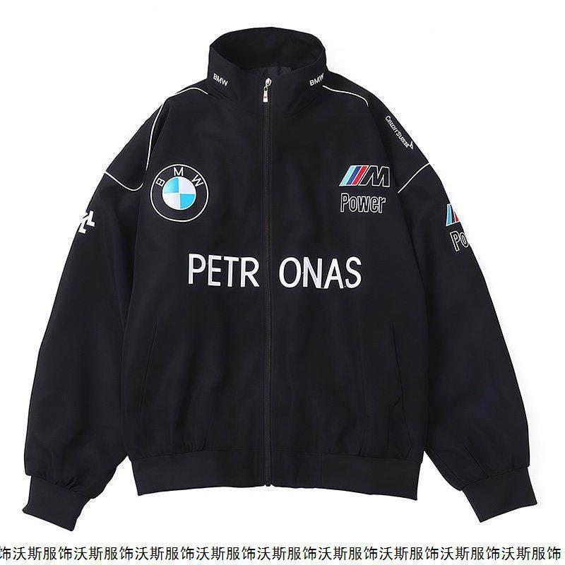 Men Women Motorcycle Riding Jacket Vintage Embroidered Biker Windbreaker Casual Outerwear