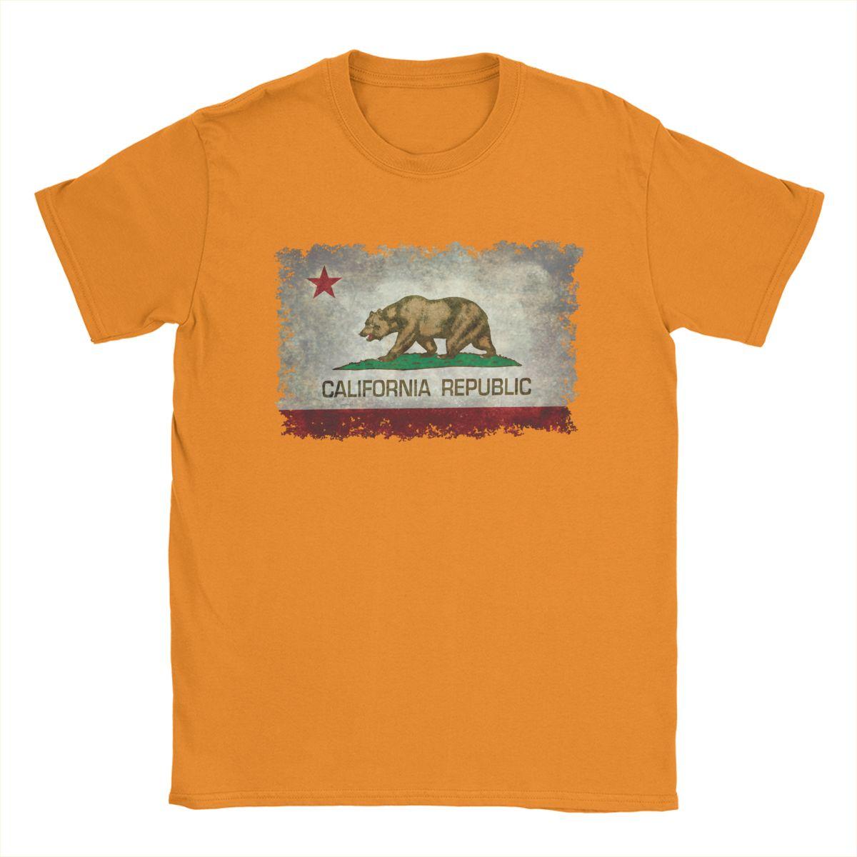 

California Republic Bear Flag T-Shirts for Men Creative Cotton Tee Shirt Round Neck Short Sleeve T Shirts 4XL 5XL 6XL Clothing 4XL