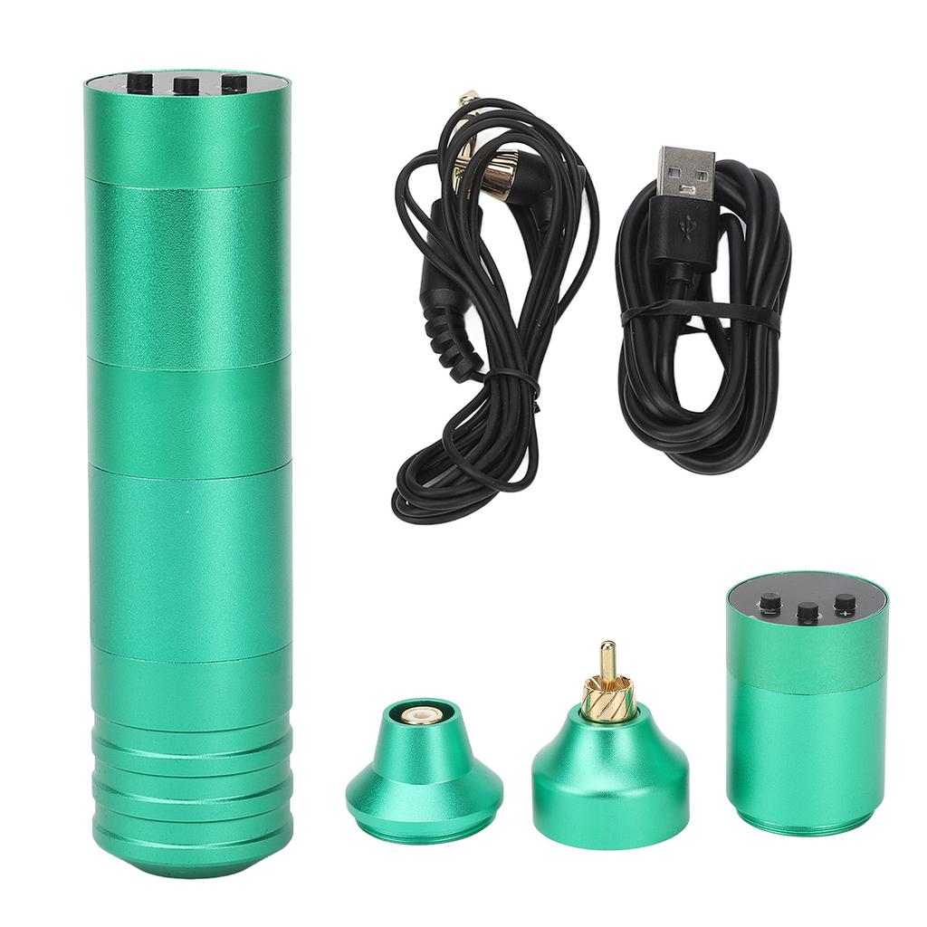 Wireless Tattoo Machine Battery Pen 1300mAh LED Screen Rotary Tattoo Machine Pen with RCA Clip Cord