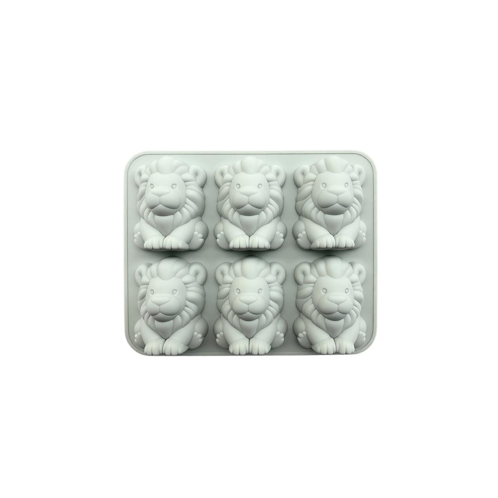 Silicone Lion Shape Ice Cube Tray Mold Flexible Non-Stick Reusable Animal Design Mold for Baking Chocolate Candy Soap Making