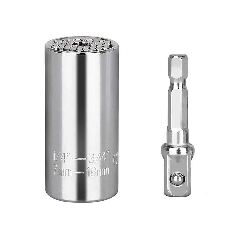 

Многофункциональный универсальный торцевой ключ 7-19 мм, трещоточный гаечный ключ, адаптер для дрелей, универсальное применение серебряный