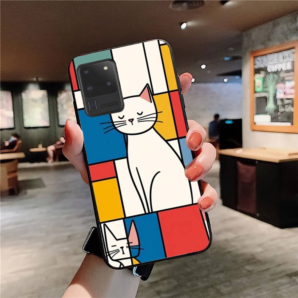Pattern Abstract Piet Mondrian Phone Case For Samsung S 9 10 20 21 22 23 30 23 24 Plus Lite Ultra FE S10lite Funda