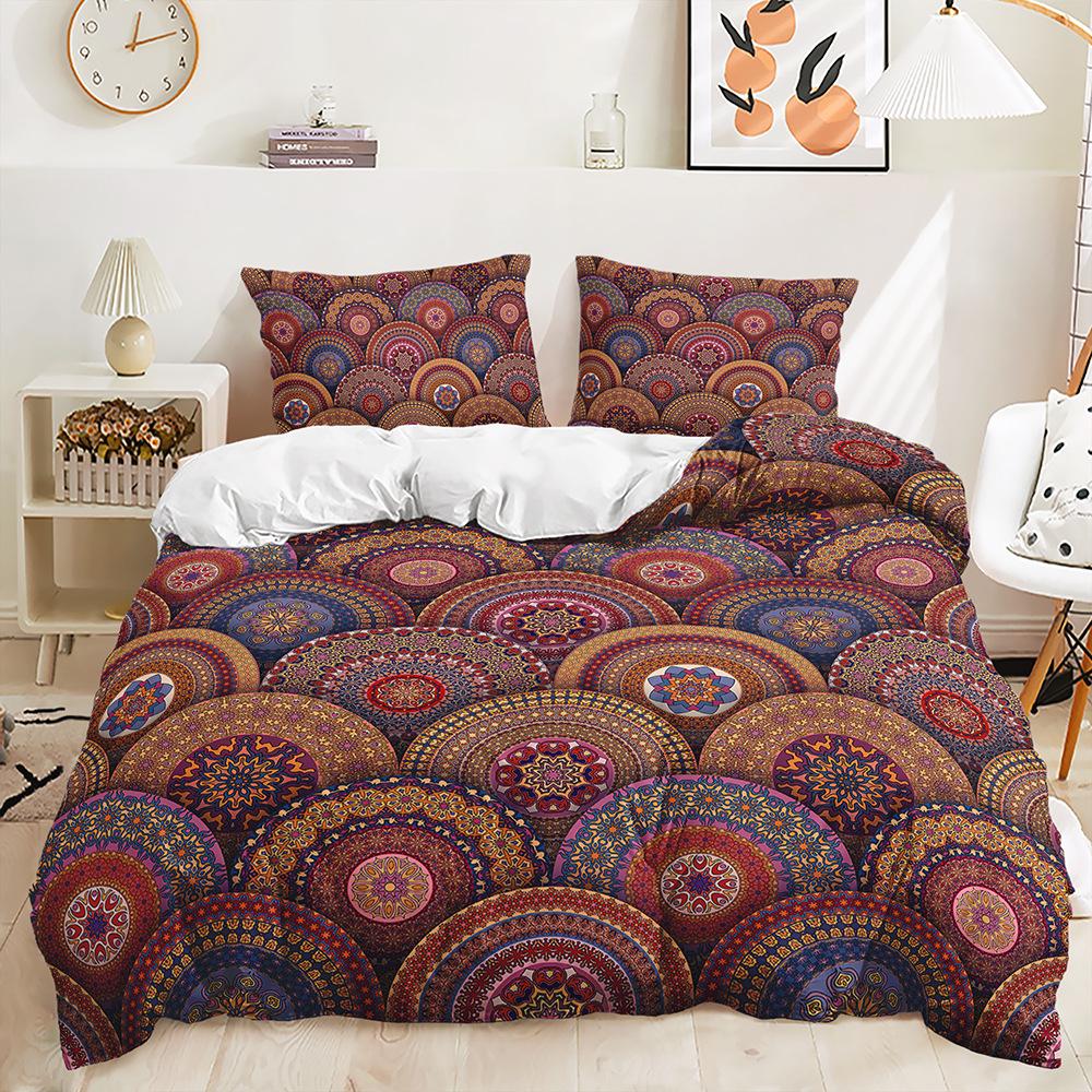 Three-Piece Bohemian Plaid Quilt Cover Two-Piece Bedding Kit
