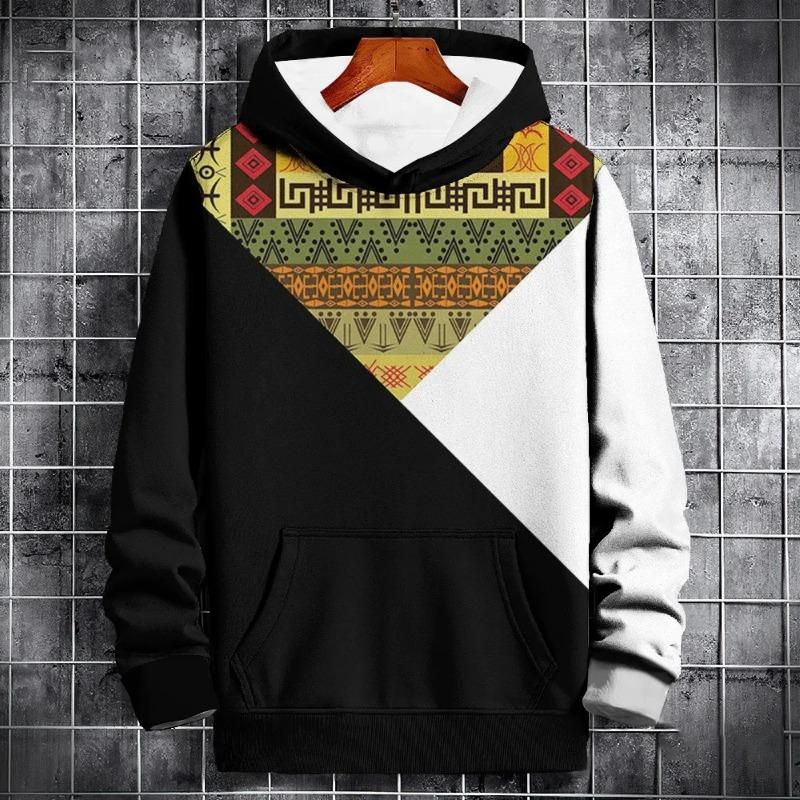 Neues Herren-Kapuzensweatshirt Smile Color Block Muster 3D-Druck Frühling und Herbst Neutral Mode Hip Hop Oversized Hoodie Tops