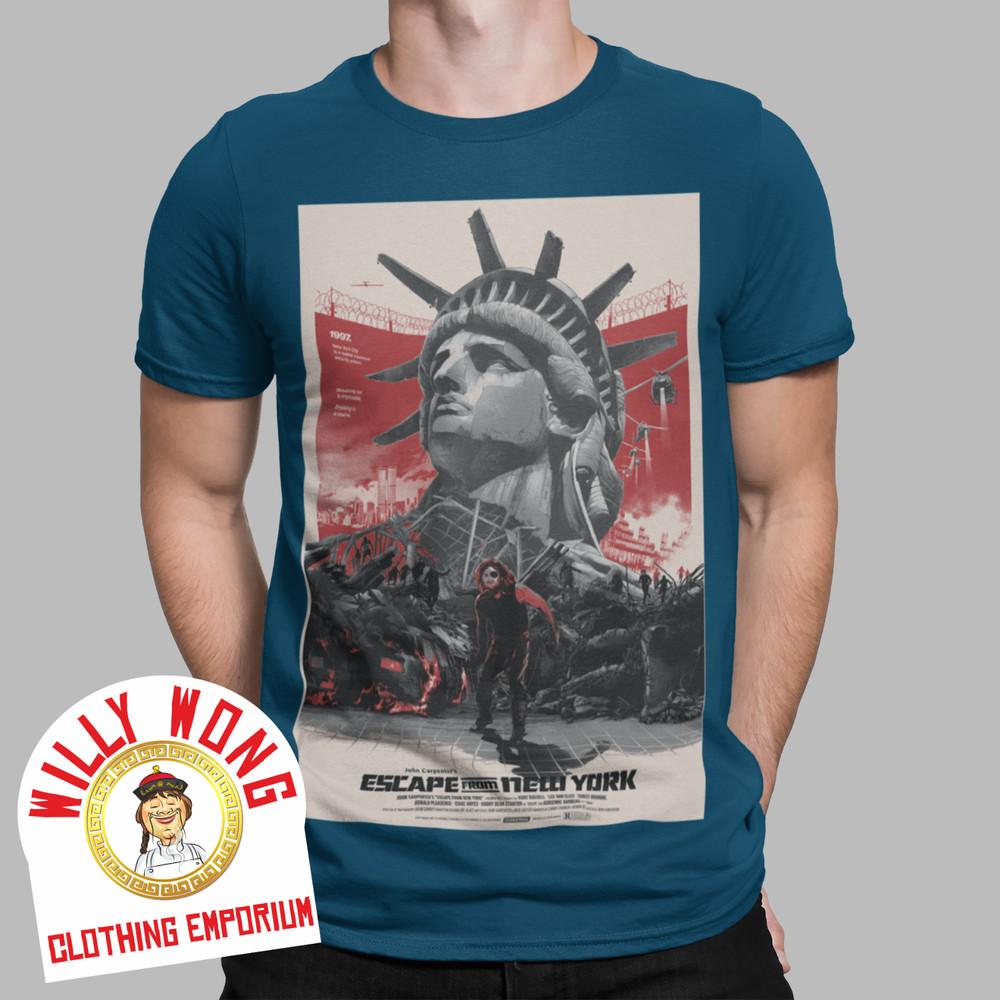 Escape From New York T-Shirt Retro Tee Movie Film 80s Snake Poster Japan Prison Unisex T-Shirt L