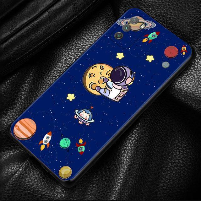Fall Für Xiaomi Poco X3 Nfc X3 M3 Pro X3 F3 Gt F1 Abdeckung Für Mi 11t 10t pro 9t 11 Hinweis 10 Lite Civi Shell Nette Cartoon Astronaut