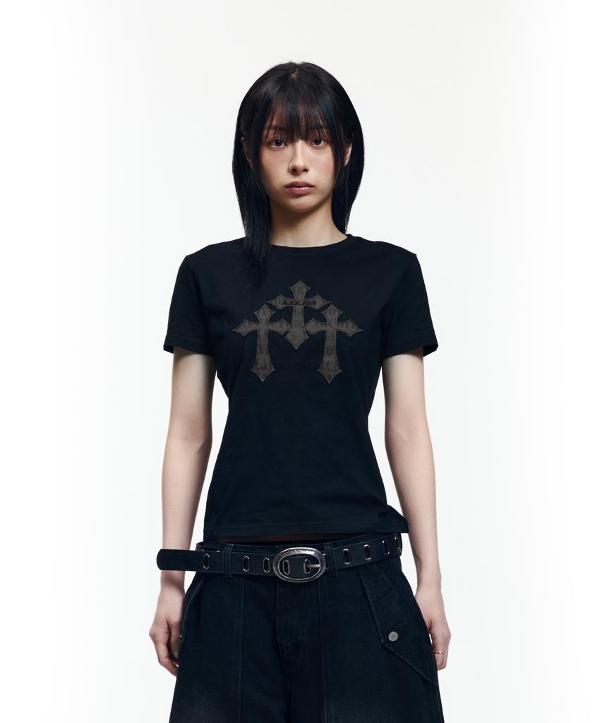 AAKAM Trinity Cross Half Top (Black)