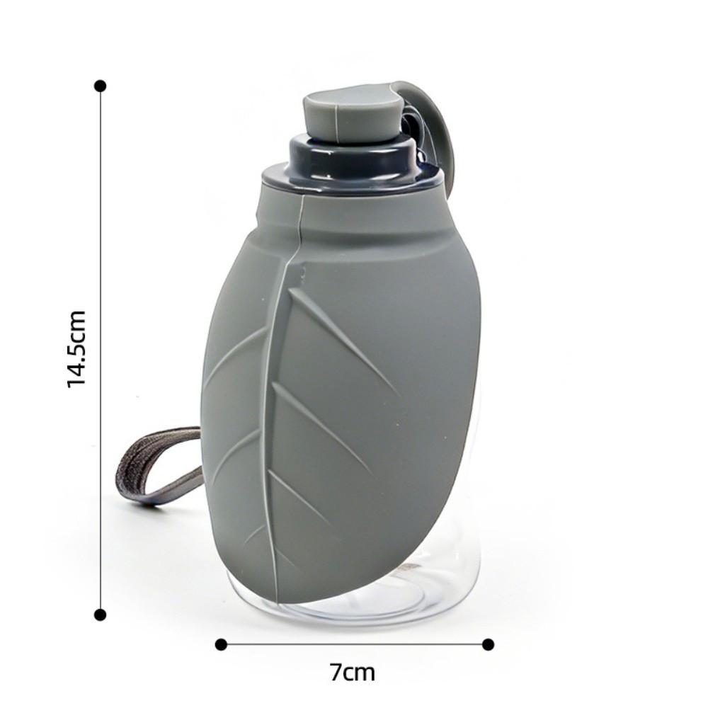 

2-In-1 Leaf-shaped Pet Water Bottle Foldable with Lanyard Pet Water Dispenser 300ML Dog Outdoor Water Cup Pet Outdoor Activities серый