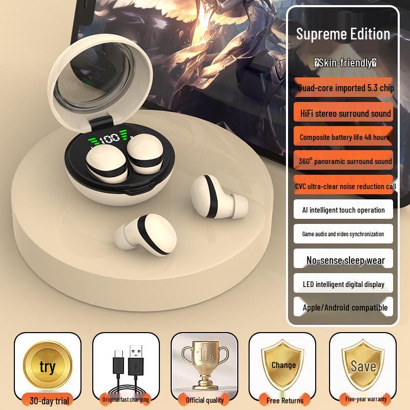 “Ultra-Mini Noise-Cancelling In-Ear Bluetooth Sleep Earbuds with Long Battery Life”