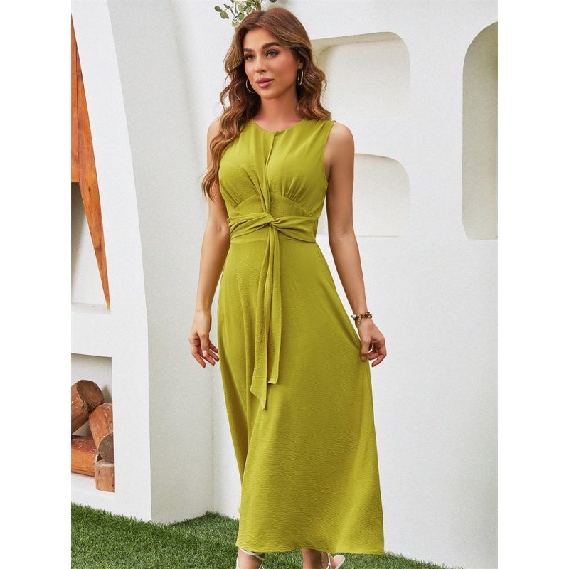 Summer Women Dress Casual Ladies Skirt Summer Fashion Kinked Sleeveless Dress