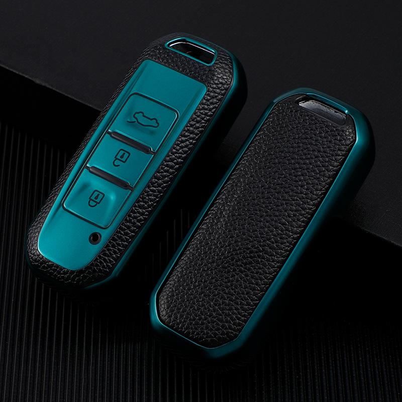 Baojun Car Key Case: 730, 200E100, 560, 530, 630 Leather Pattern Protective Shell with Buckle for Women