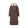 Jiusi Annakou Women's Heated Long Duck Down Jacket with Fox Fur Hood