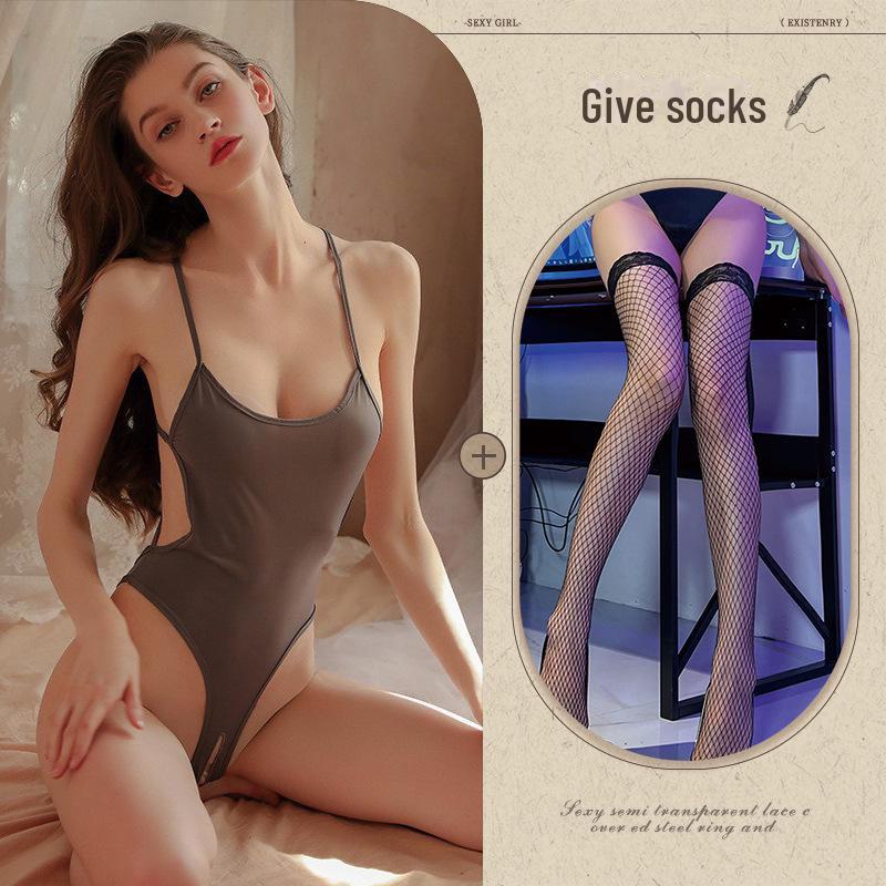 Ye Ting Xiang Sexy One-Piece Backless Open Crotch Lingerie Suit 426