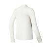 FILA Fitted Stand Collar Half Zip Knit Long Sleeve T-Shirt Women Tops Vanilla-White A11W511202FIV