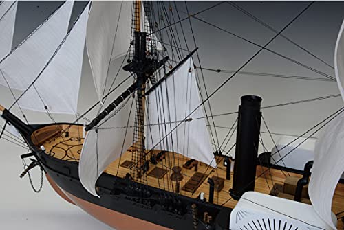 Woody Joe 1/120 scale model of the Susquehanna Black Ship with unfurled sails, assembly kit