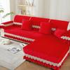 Winter Festive Sofa Cushion Cover Non-Slip Wedding Plush Big Red Household Fabric Simple Modern Living Room Universal