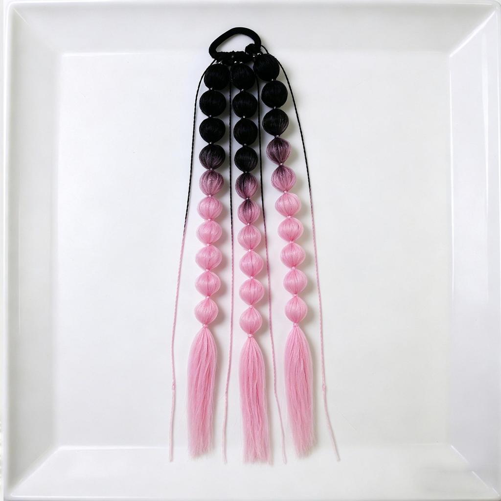Lantern Braid Long Bubble Ponytail Wig - Fashionable Women's Street Style
