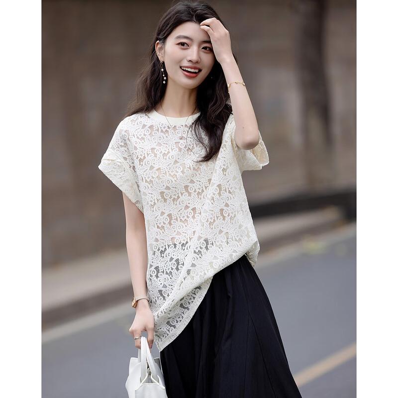 Demana Women's Classic Lace Embroidered Shirt