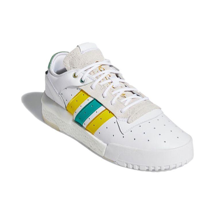Adidas Originals Rivalry Rm Low Leather Casual Non-Slip Shock Absorption Low-Top Skate Shoes Unisex Sneakers White Green FV4181