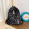 Schoolbag new simple floral bow junior high school students backpack casual versatile schoolbag fresh large capacity backpack