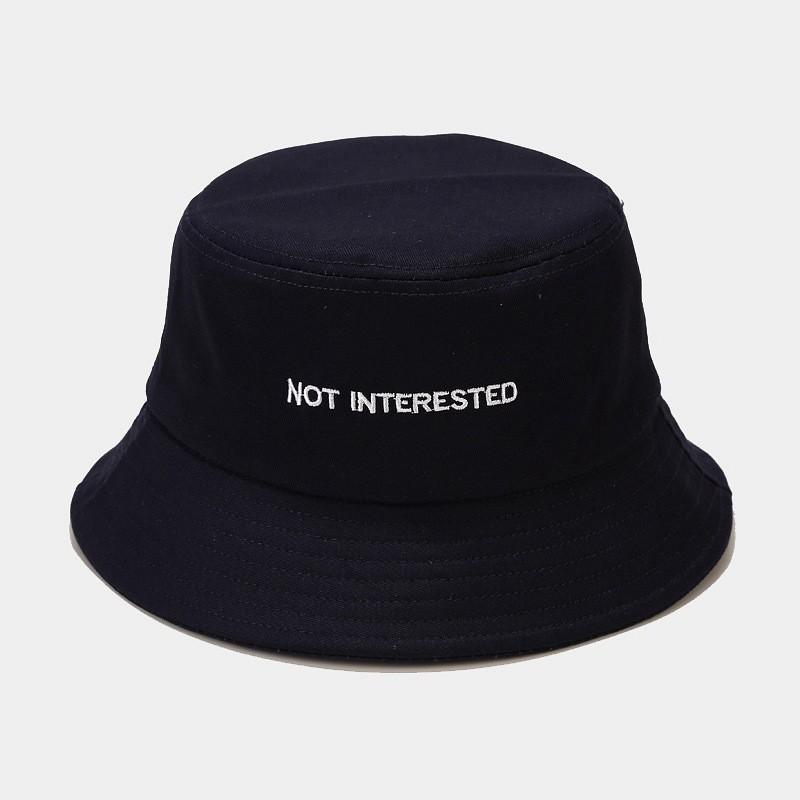 Fisherman Hat Men Women Summer Sun Protection Wide Brim With Embroidered Letters For Outdoor Activities