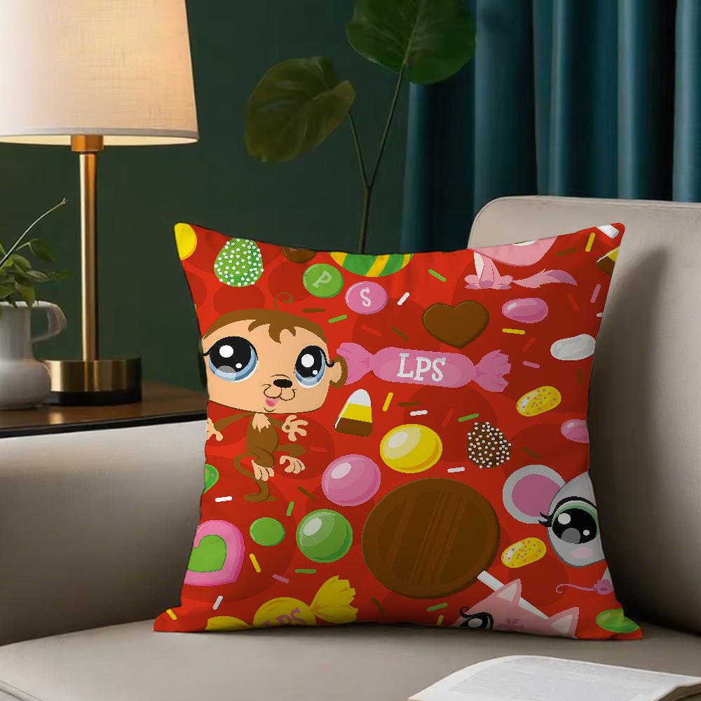 L-Littlest P-Pet Shop Pillow Case Square Double-Sided Printing Sofa Cushion Cover Bedroom Bedside Pillowcover