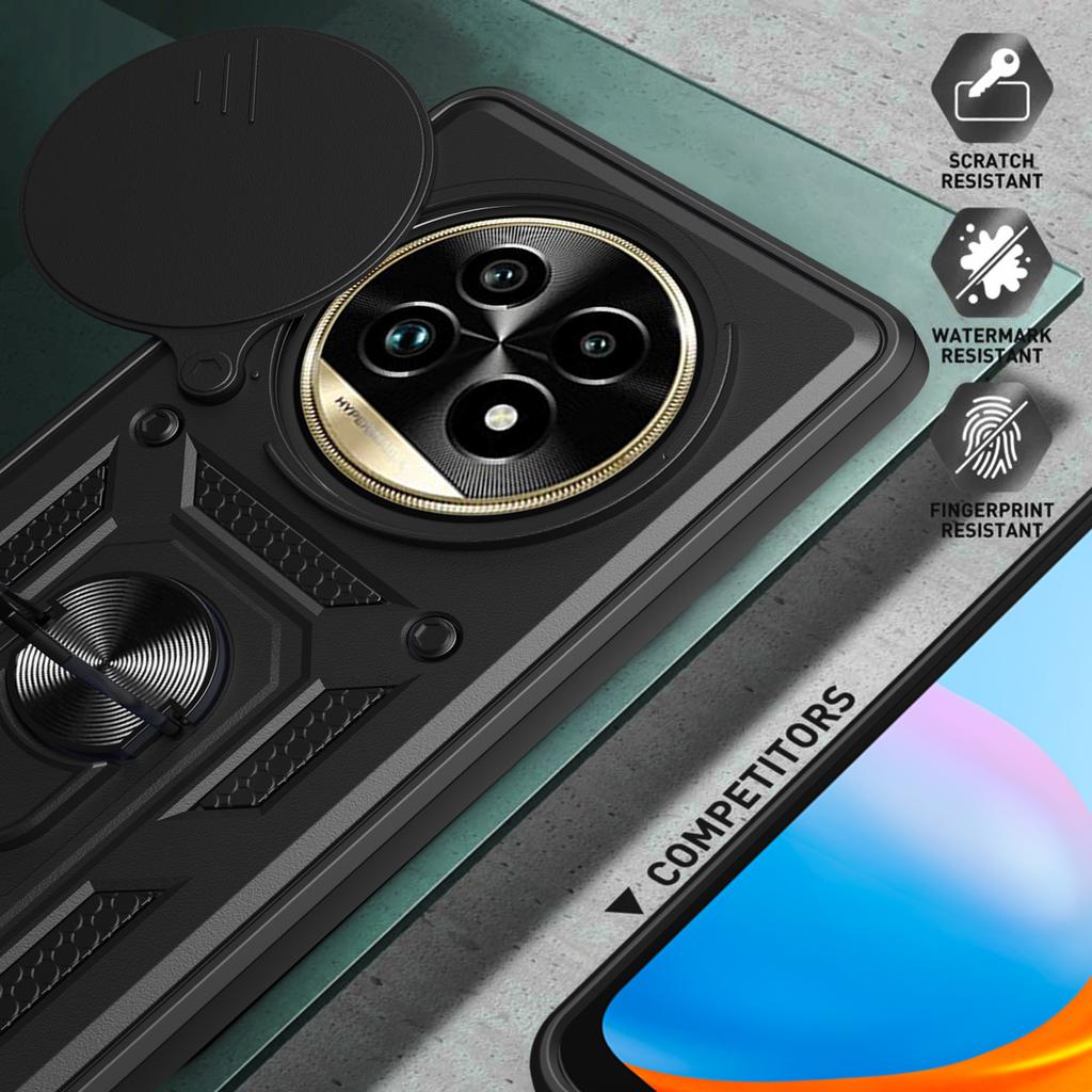 Pro Realme 13 Pro 5G (Globální)/13 Pro+ 5G (Globální) Pouzdro s posuvným krytem kamery PC+TPU Stojánek Kryt na telefon