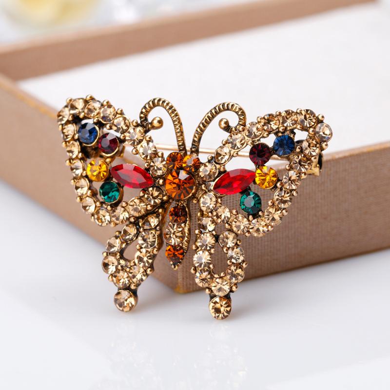 1Pcs Colorful Beautiful Insects Brooch Vintage Big Flower Butterfly Brooches For Women'S Clothes Pins Gifts