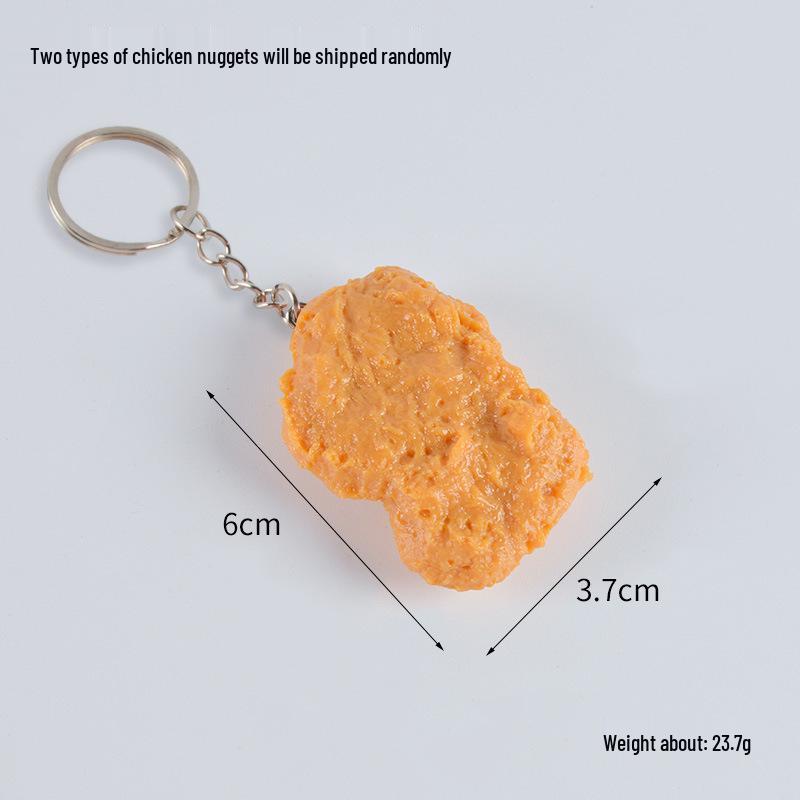 Simulated French Fries & Fried Chicken Keychain - Food Model Props and Toys