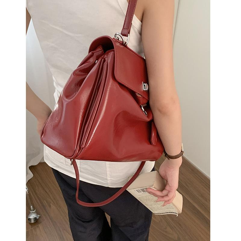 Mode Damen Handtasche Fortgeschrittene Rote Tasche Retro Hohe Kapazität Handtasche Freizeit Koreanischer Stil Schultertaschen Umhängetaschen