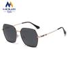 Korean-Style Women's Polarized Sunglasses: Street Chic, UV Protection, Retro Large Frame, Perfect for a Round Face