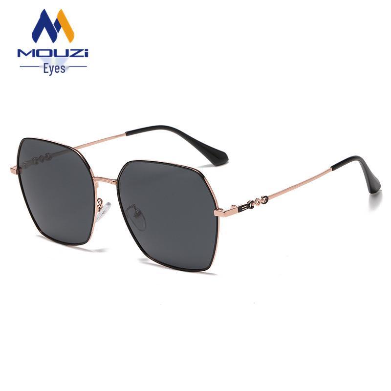 Korean-Style Women's Polarized Sunglasses: Street Chic, UV Protection, Retro Large Frame, Perfect for a Round Face