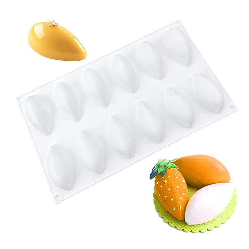 3D Mango Silicone Baking Mold For Mousse Cake Olive Fruit Leaf Shell Dessert Chocolate Pudding Jelly Cheesecake Kitchen Tools