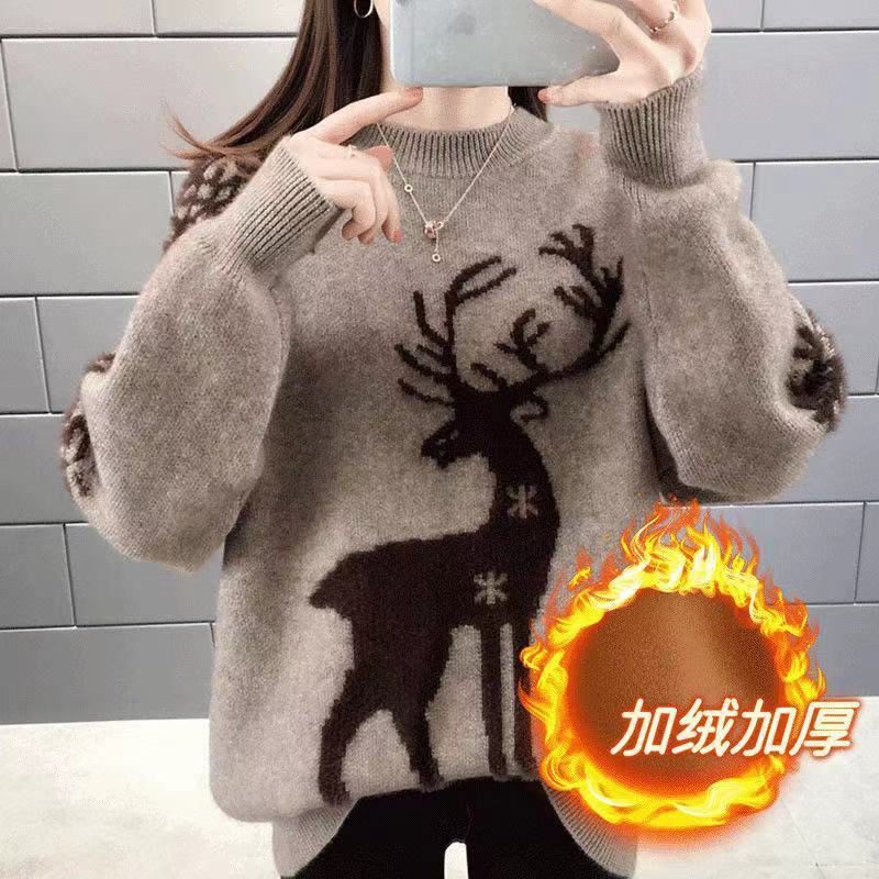 Pullover mit dickem Grundmaterial im lässigen StilLockere Herbst- und WinteroberbekleidungDamen-Winteroutfit