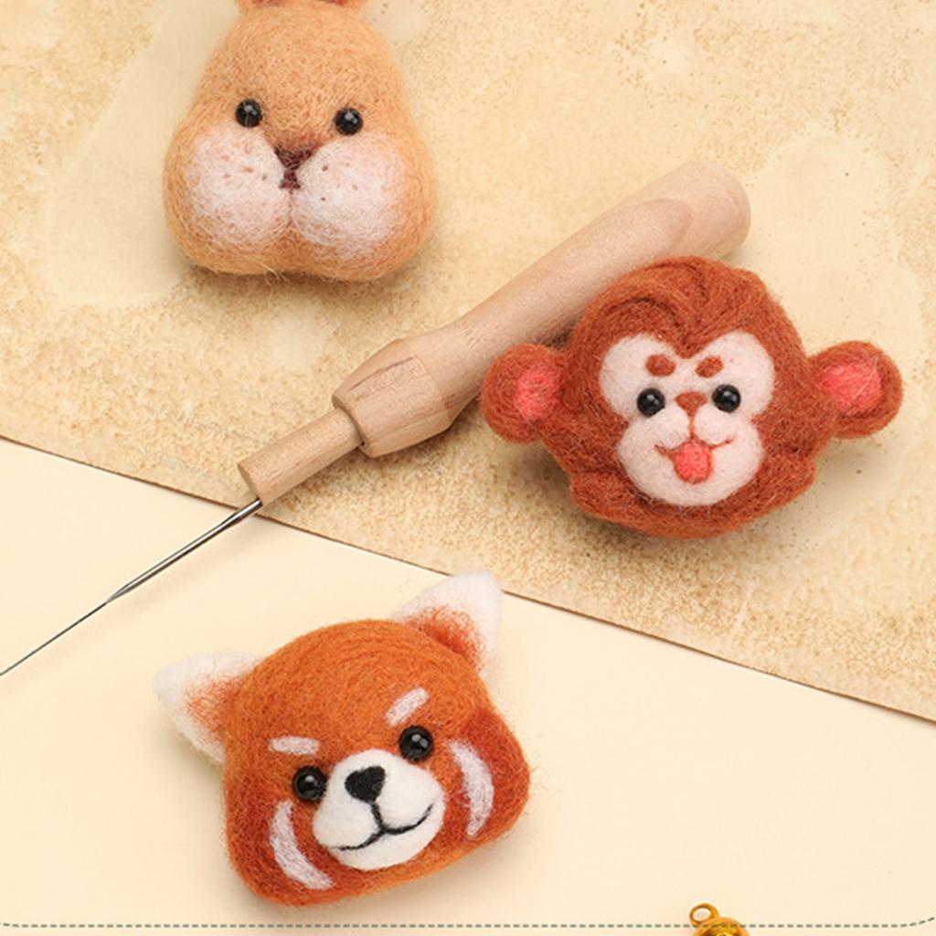 Needle Felting Kits Lovely Animal Brooch Wool Felting Needle Hobby Kits Needle Felting Starter Kits for Woman Girls