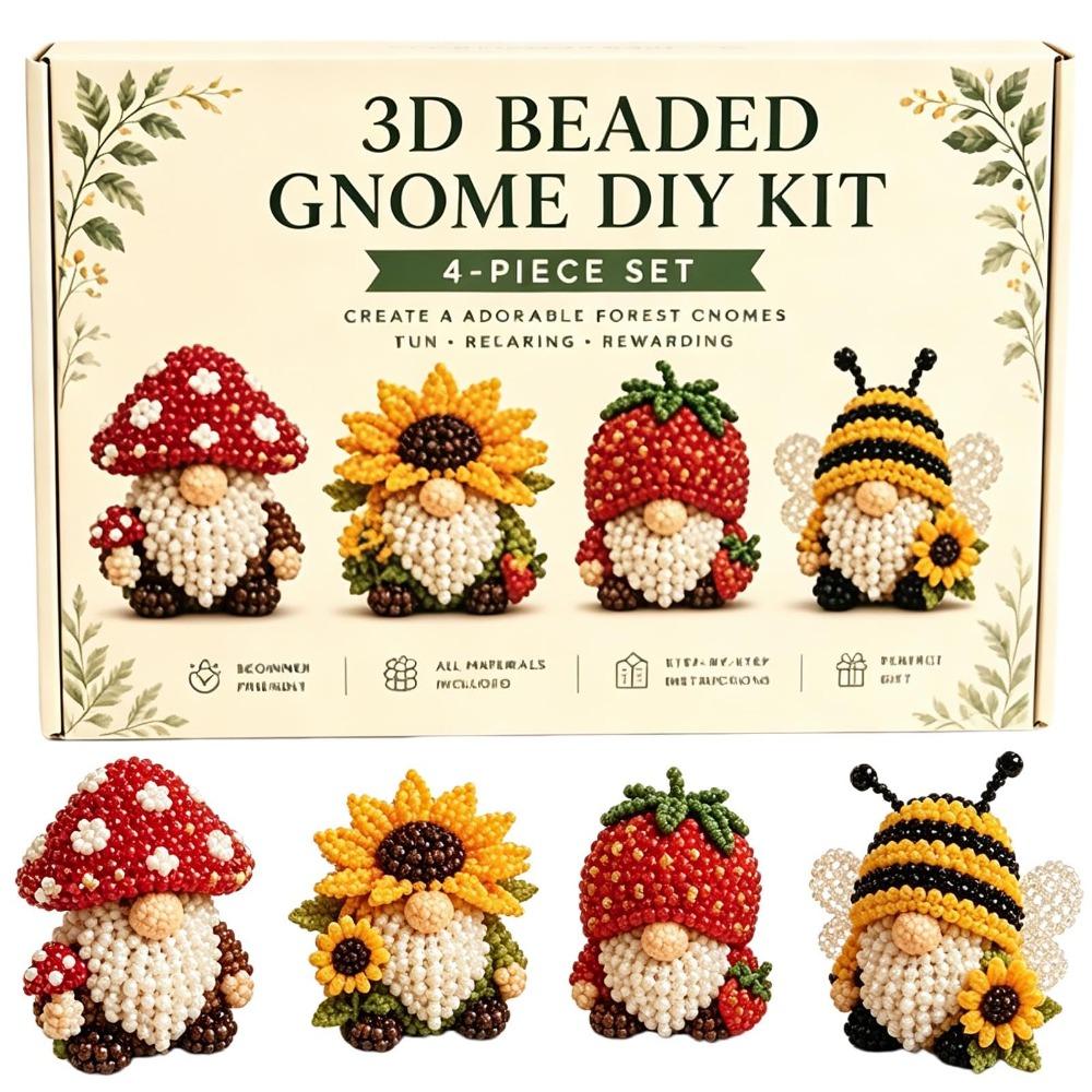4pcs Mini Size Animal Crafting Set Bead Craft Bead Weaving Kit New Pets Beading Set DIY Activity