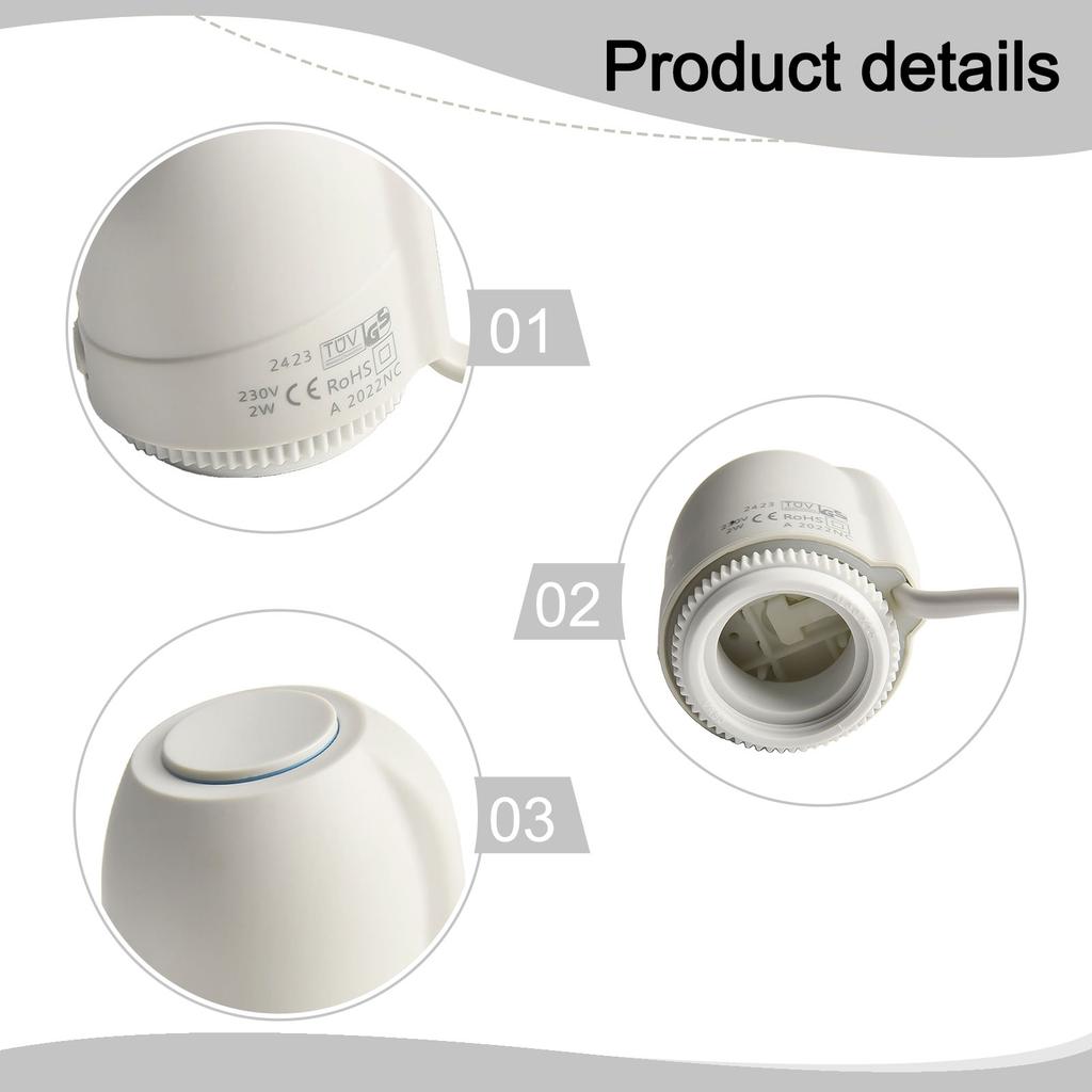 Ambient Temperature AC V Suitable Ambient Temperature Thread Electric Heating Actuator Tilted Manifold PC Shell