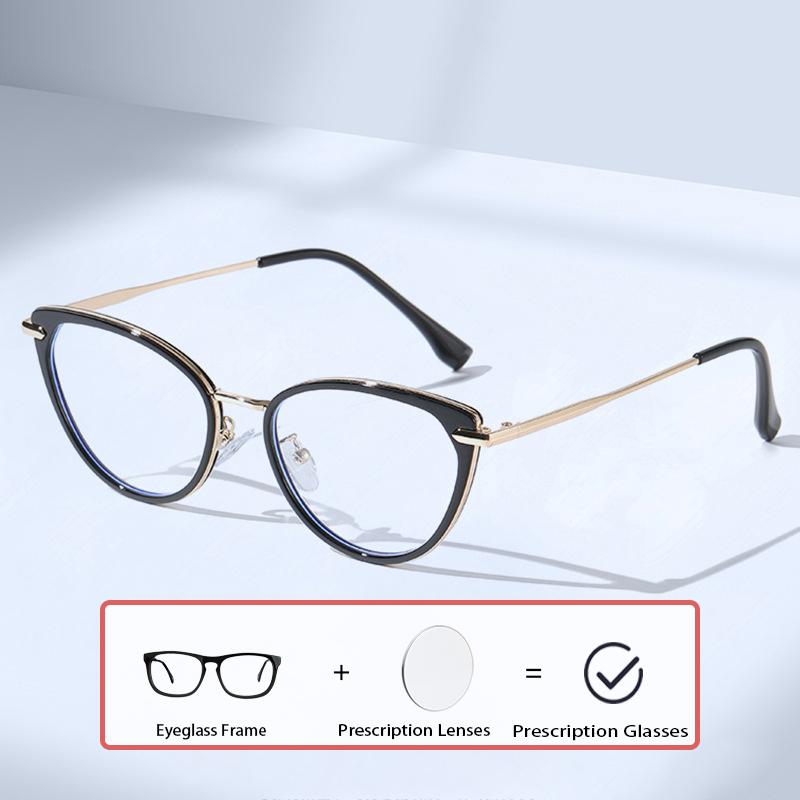Cat Eye Optical Glasses With Recipe Men Women Anti-blue Light Prescription Myopia Reading Eyeglasses Fashion Office Accessory