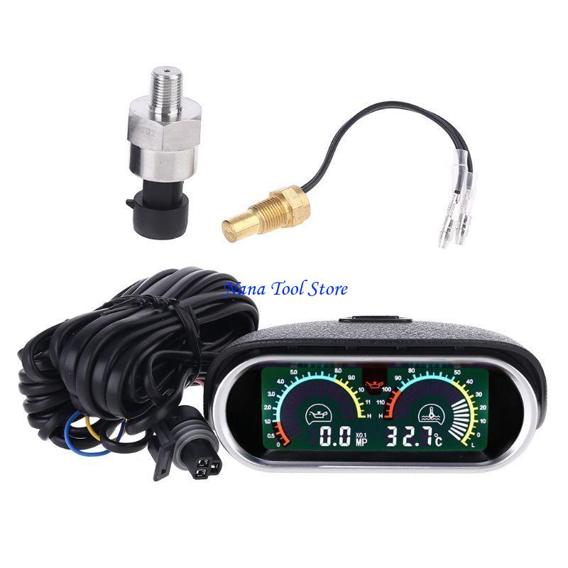 

31GJ 12v/24v Universal Truck Car Oil Pressure Gauge + Temperature 10mm 1/8 NPT China Mainland