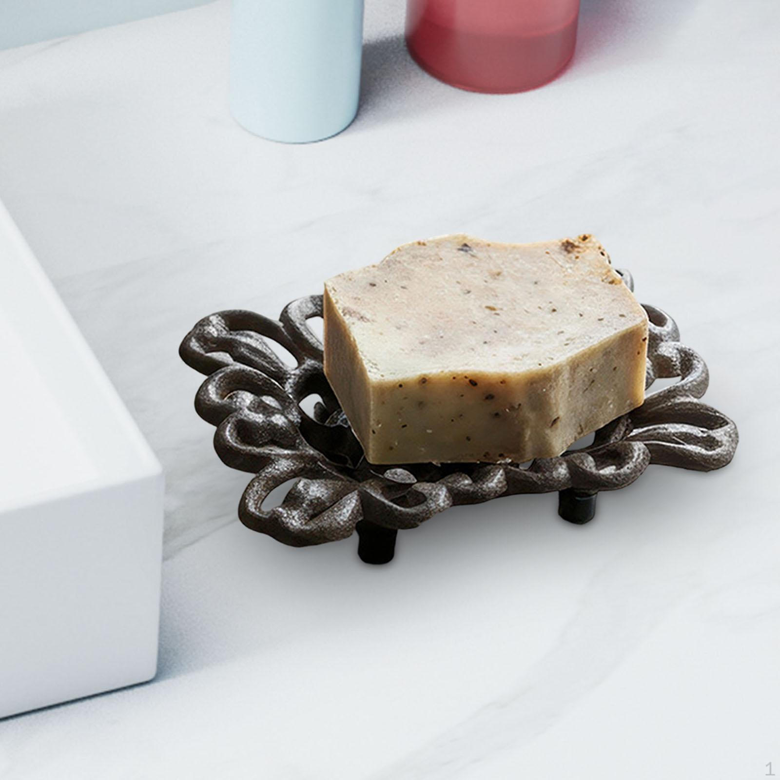

Soap Dish with Hollow Bottom Decor Vintage Design Unique Drainable Box, Holder for Countertop,