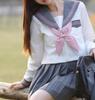 Cedar Eight Sailor Gray x Long JK High School High School Set Suit, Pink, Sleeve, Costume, Uniform, Girl, Student, Cosplay, 3-Piece (M)