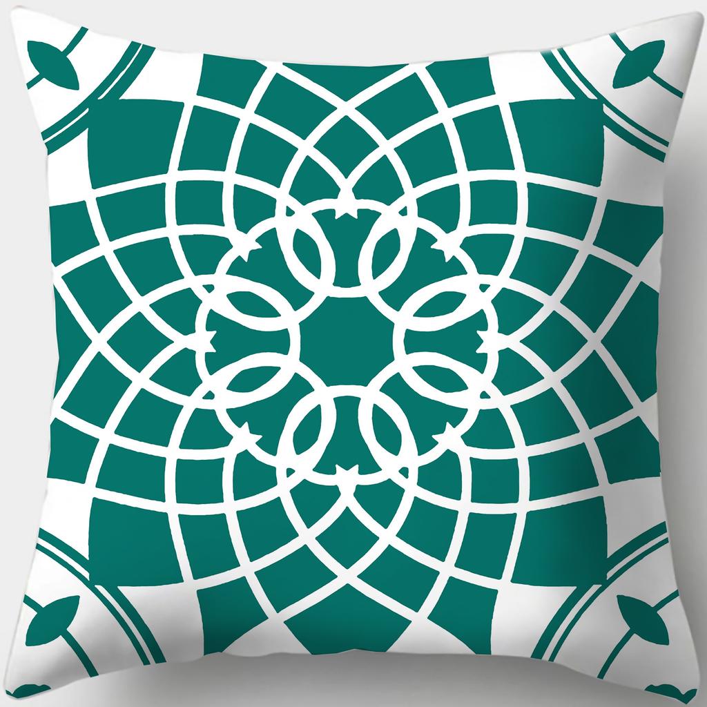 Home Decor Stylish Blue and White Patterned Pillow Covers Pattern Cushion Cover Suitable for Sofa Bedroom Car Pillow Cover