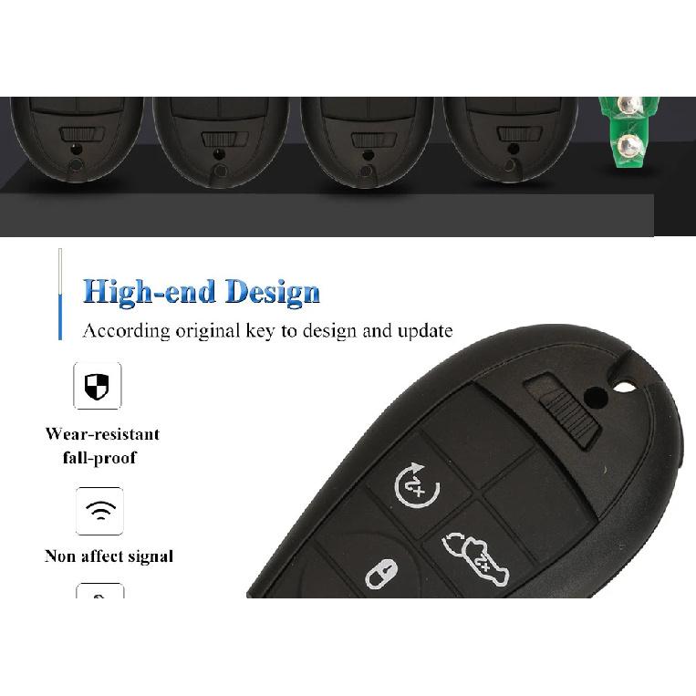 jingyuqin GQ4-53T 433MHz 4A Chip Fobik Remote Car Key fob for For Dodge RAM Jeep Cherokee Sport KL Chrysler Town & Country 2014+