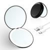 LED Lit Portable Double-Sided Makeup Mirror, 10x Magnification, Folding, with Living Room Fill Light
