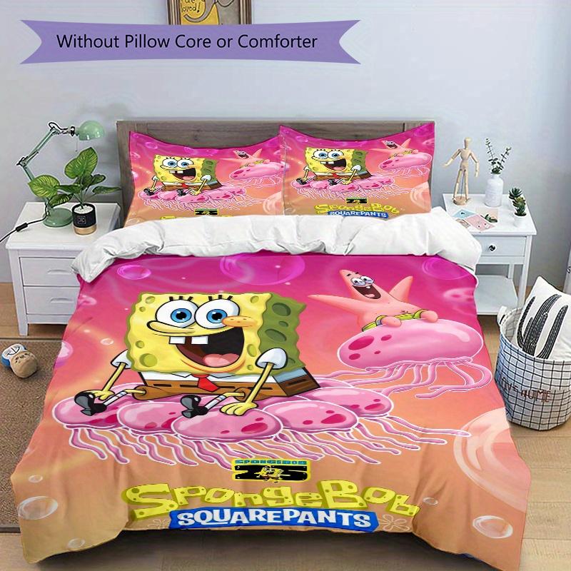 3pcs SpongeBob Jellyfish Cloud Bedding Set Includes 1 Quilt Cover and 2 Pillowcases, Comfortable Bedding F082