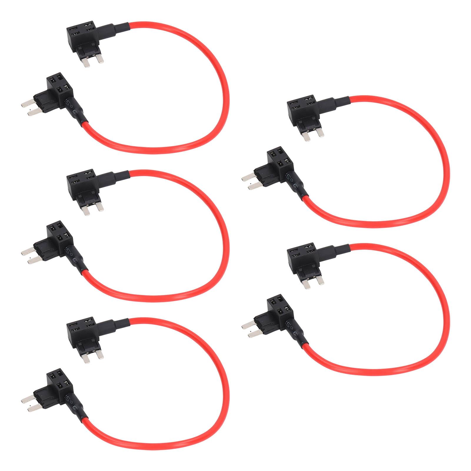

Double End Car Add Circuit Fuse Adapter Set Stable Simple Installation Blade Fuse Adapter Kit 14AWG