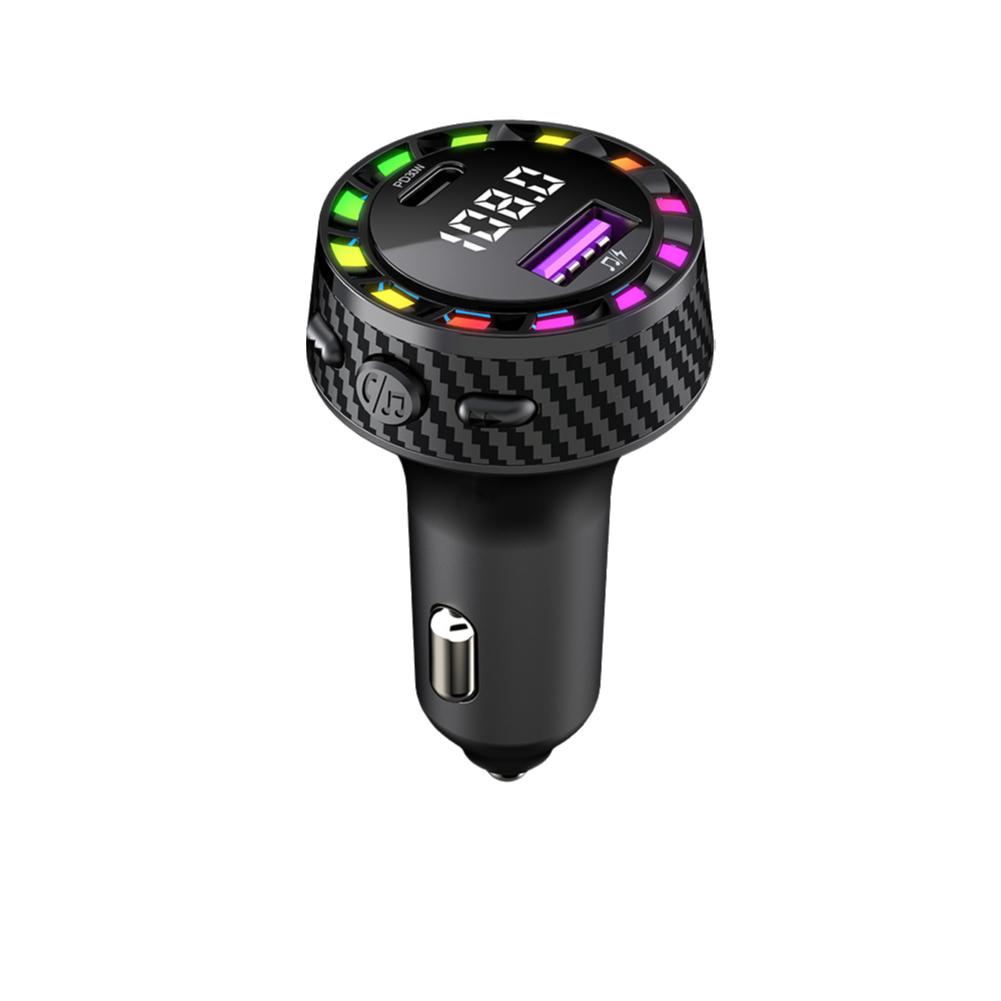 

Автомобильное зарядное устройство 12-24 В, автомобильное зарядное устройство с двумя портами для быстрой зарядки, атмосферное освещение, USB-адаптер типа C, зарядное устройство для телефона, автомобильные аксессуары чёрный