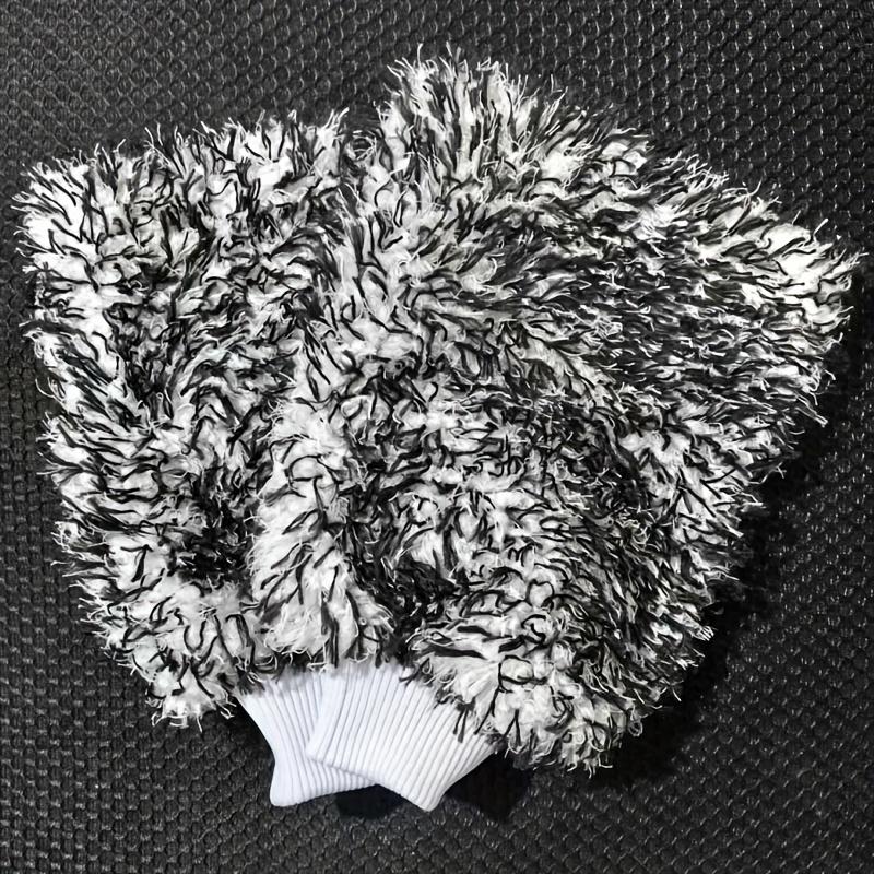 

2 шт. Варежки из микрофибры кораллового флиса для мытья автомобиля, Плюшевый материал, Перчатки для глубокой очистки и скрабирования для колес, решеток и труднодоступных мест 2pcs