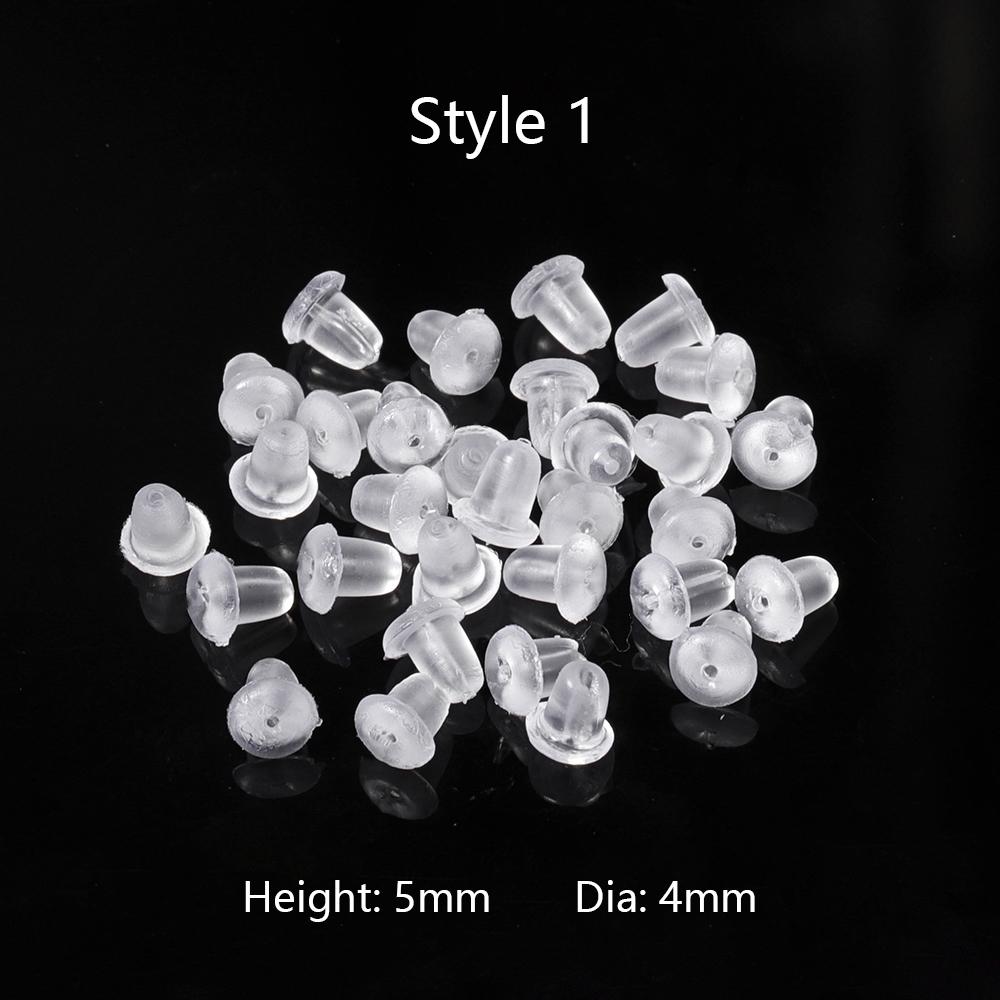 200pcs Rubber Earring Back Stoppers Ear Stud Post Nuts Earback Accessories for Jewelry Making Wholesale Handmade Crafts DIY