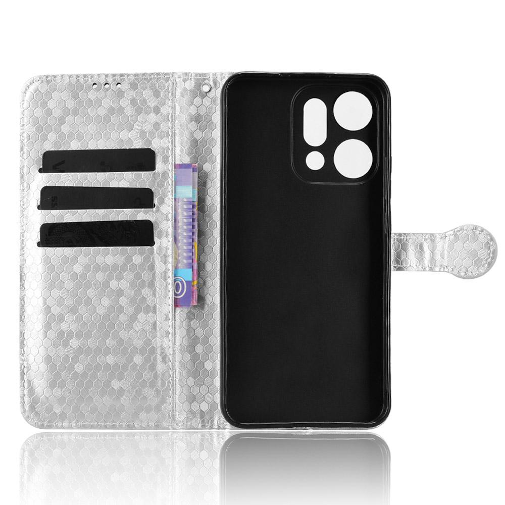 For Oppo Reno14 Pro 5G (Global) Wallet Case Dot Pattern Imprint PU Leather Phone Cover with Wrist Strap
